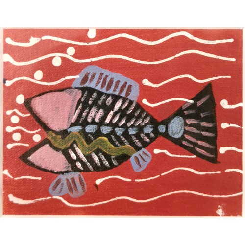 Fish Twins by Aboriginal artist Kaylene Marr. KA489