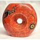 Red Tanilba Vase featuring traditional Aboriginal art designs. Red Tanilba Vase featuring traditional Aboriginal art designs.