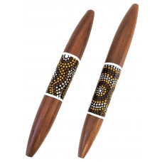 Australian Aboriginal clap sticks, handmade and painted. Australian Aboriginal clap sticks, handmade and painted.