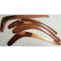 Hooked hunting boomerang - black wattle timber