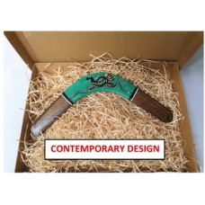 Gift boxed returning boomerang |with card |choose left or right handed throwing